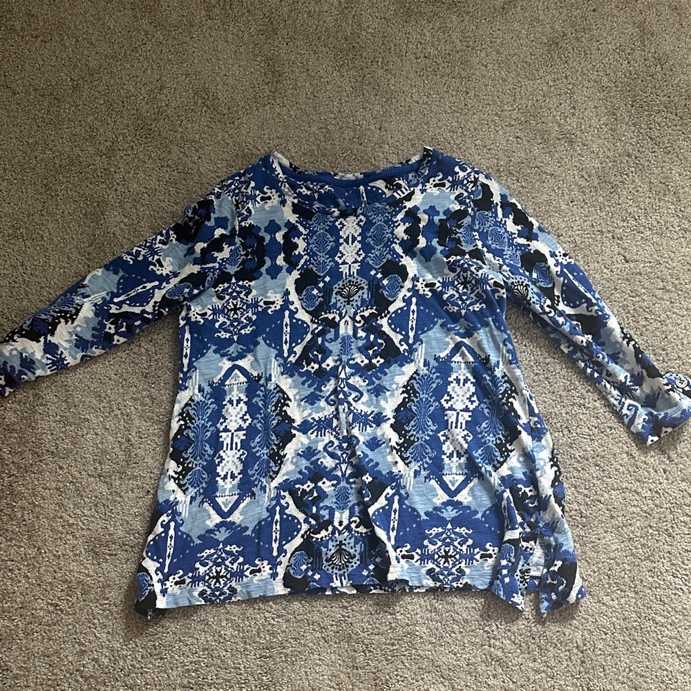 Blue Patterned Women's Top